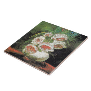 Vintage Van Gogh Vase of Peonies