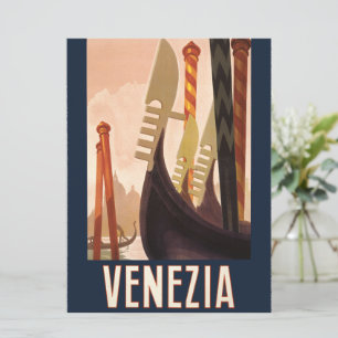 Vintage Veneice Itália Gondola Viagem