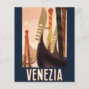 Vintage Veneice Itália Gondola Viagem