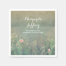 Vintage verão pastagem de café guardanapos