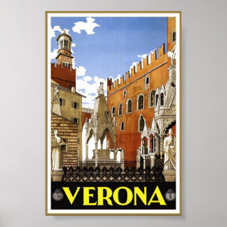 Vintage Verona Itália Art Viagem Classic Poster