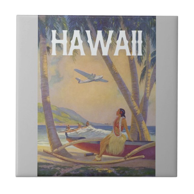 Vintage Viagem Havaiano - Dançarino Hula Hawaii!   (Frente)