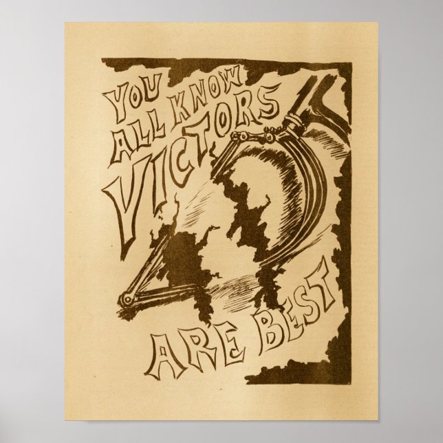 Vintage Victor Bicicletas Ad Art Poster (Frente)