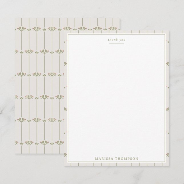 Vintage Victorian Botanical Lines Traditional (Frente/Verso)