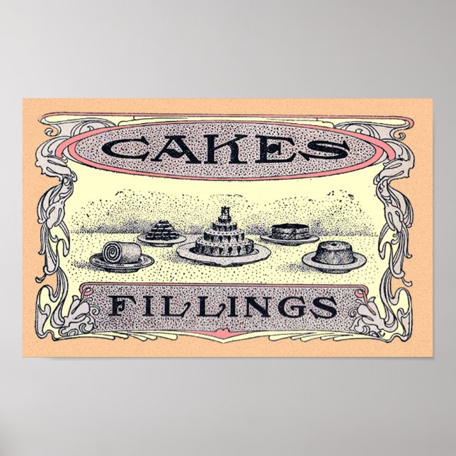 Vintage Victorian Cake Advertisement Poster (Frente)