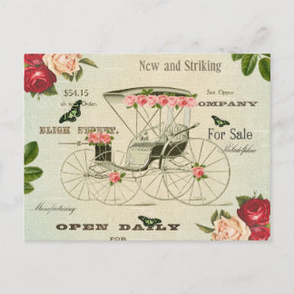 Vintage victorian — cartão postal com flores