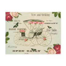 Vintage victorian — cartão postal com flores