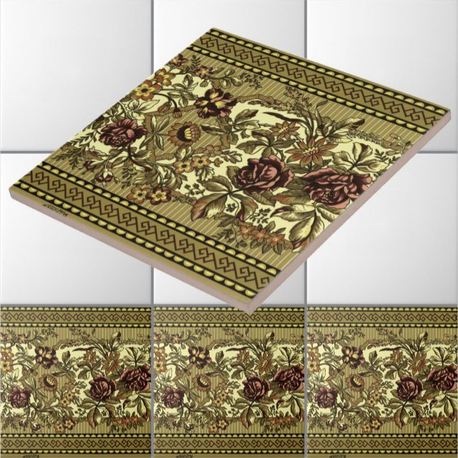 Vintage Victorian Era Anglo Japonês Rosa Frieze (Criador carregado)