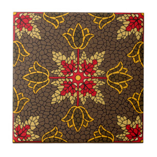 Vintage Victorian Era Formal Mosaico Padrão Floral