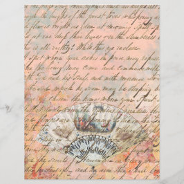 Vintage Victorian Fan Old Escrevendo