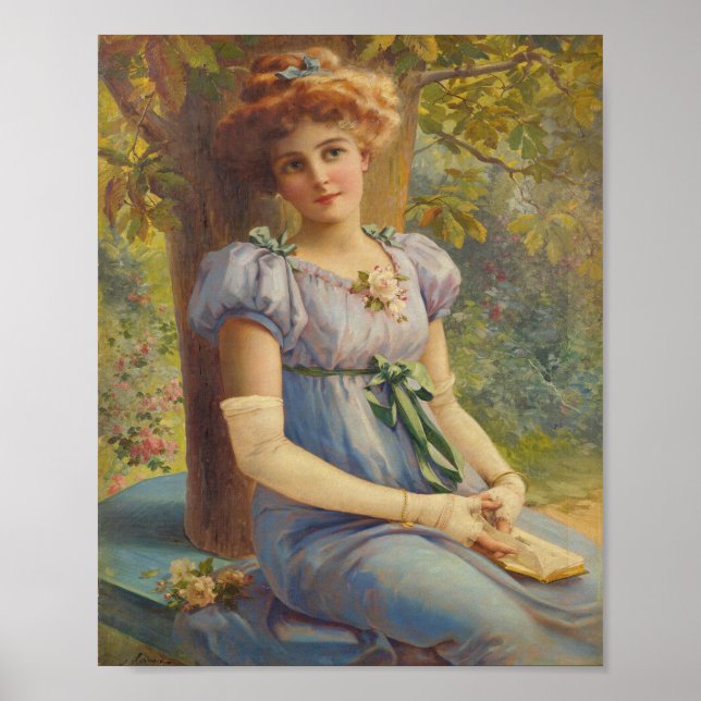 Vintage Victorian Lady Portrait Art Poster (Frente)