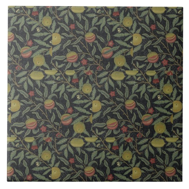 Vintage Victorian William Morris Fruta Folhas (Frente)