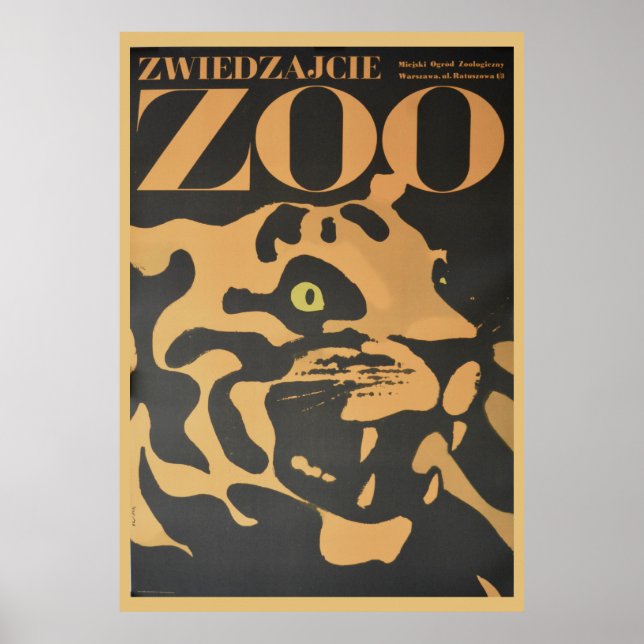 Vintage Visite O Poster de viagens De Zoológico (Frente)