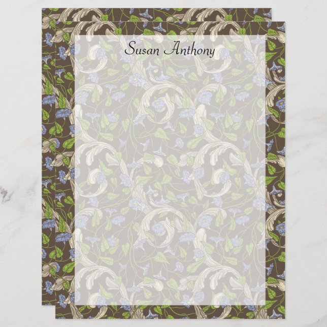 Vintage vitoriana-marinheira com papel floreado (Frente/Verso)