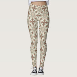 Vintage Warm Hues Printed Fashion Leggings