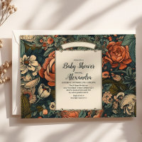 Vintage Watercolor Flowers Convite para Chá de fra