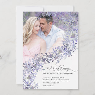Vintage Watercolor Foto Floral Casamento Convite