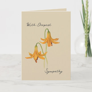 Vintage Watercolor Lily Botânica Cartão de condolê