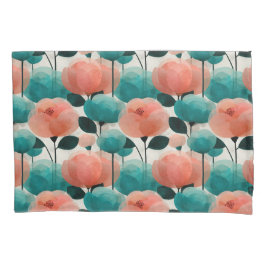 Vintage Watercolor Pink and Green Floral