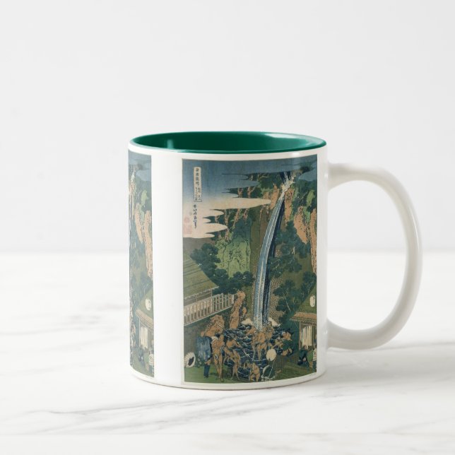 Vintage Waterfall Impressão Japonês Mugs & Canecas (Direita)
