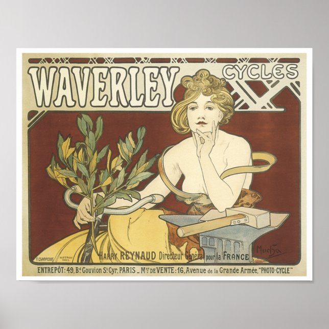 Vintage Waverly Cycle Poster (Frente)