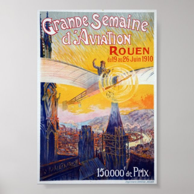 Vintage Week of Aviation Poster de viagens (Frente)