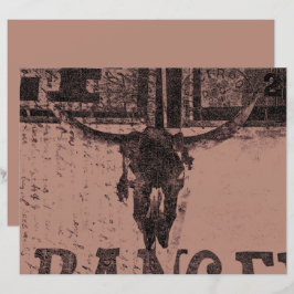 Vintage Western Bull Crânio Castanho Velho País