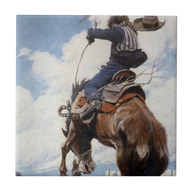 Vintage Western Cowboys, Bucking, pelo NC Wyeth (Frente)