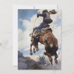 Vintage Western Cowboys, Bucking, pelo NC Wyeth