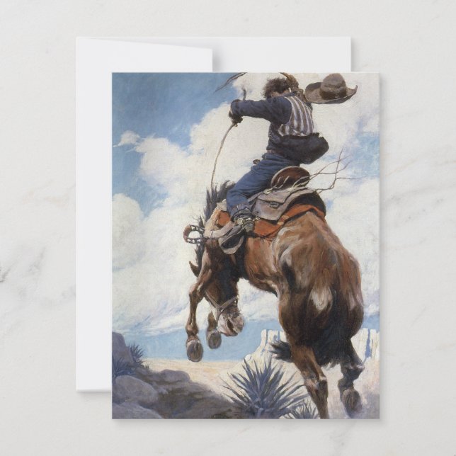 Vintage Western Cowboys, Bucking, pelo NC Wyeth (Frente)