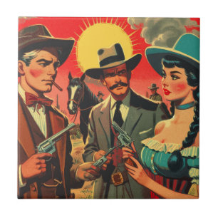 Vintage Western História em quadrinhos Illustratio