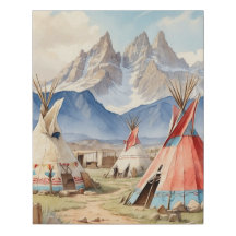 Vintage Western Native Art Teepee