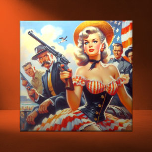 Vintage Western Pulp Girl