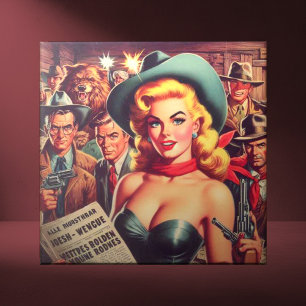 Vintage Western Pulp Girl