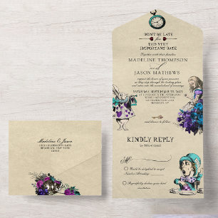 Vintage Whimsical Dark Alice no Casamento das Mara