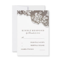 Vintage White Lace Rustic Weding RSVP