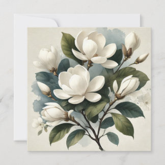 Vintage White Magnolia Botânica