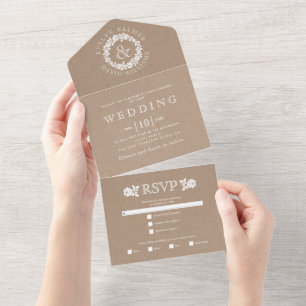 Vintage white rose wath kraft paper