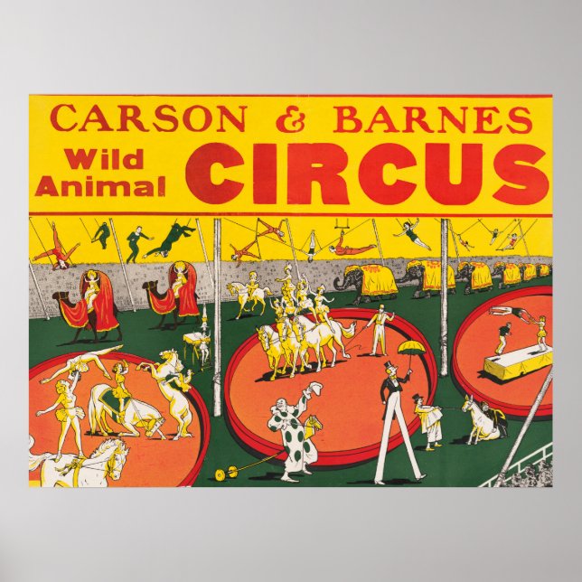 Vintage Wild Animal Circus Poster (Frente)