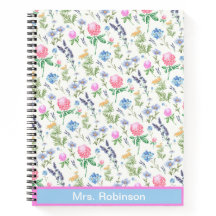 Vintage Wildflower Nome Personalizado Bonito Flora