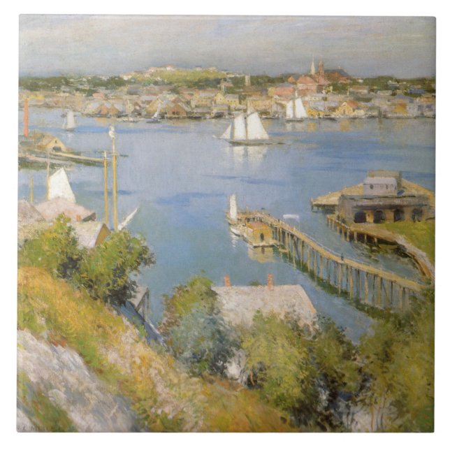 Vintage Willard Metcalf Gloucester Harbour (Frente)