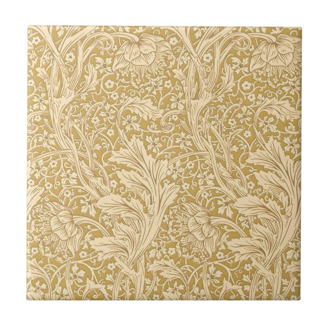 Vintage William Morris Arcadia Dourado Seamless (Frente)