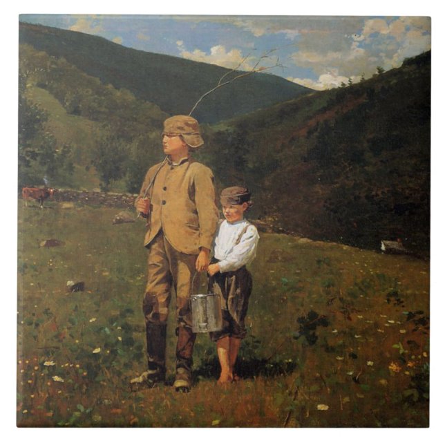 Vintage Winslow Homer atravessando a pastagem (Frente)