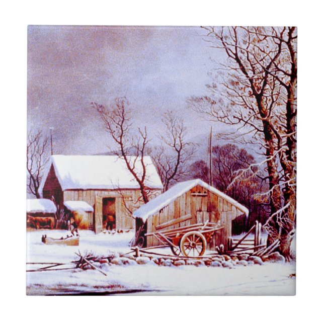 Vintage Winter Scene. Presente de Natal (Frente)