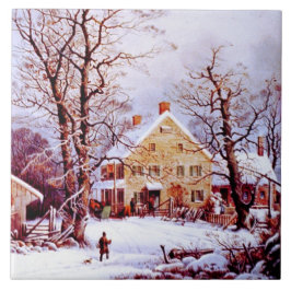 Vintage Winter Scene. Presente de Natal
