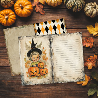 Vintage Witch Halloween - Página de Diário