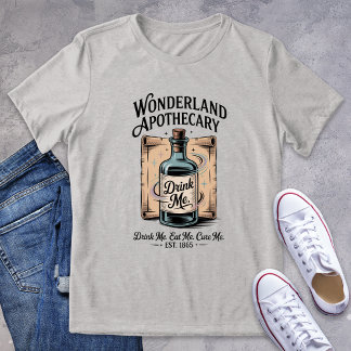 Vintage Wonderland Apothecary Logo Bookish Tee