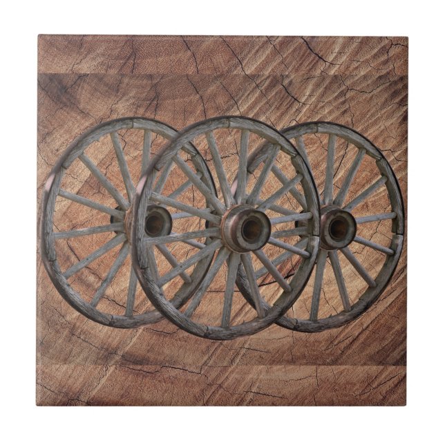 Vintage Wooden Wagon Wheels (Frente)