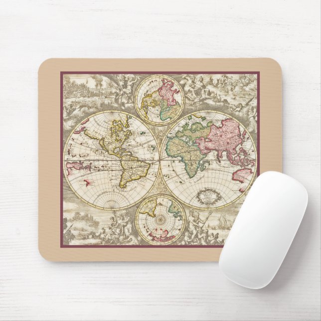 VINTAGE WORLD MAP Mousepad (Com mouse)
