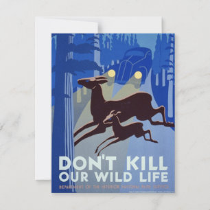 Vintage WPA Poster de conservação da fauna selva